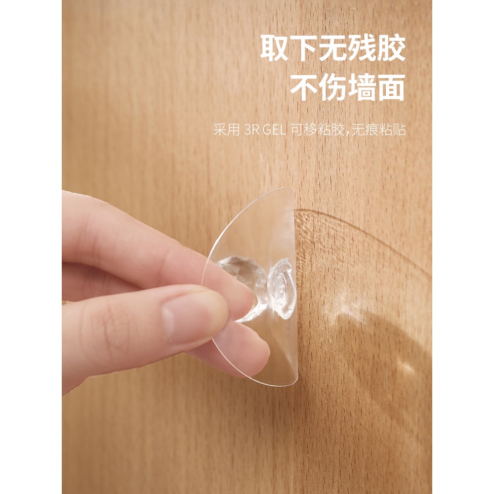 櫃門拉手隱形透明抽屜窗戶免打孔門櫃子把手粘貼衣櫃玻璃神器-細節圖2