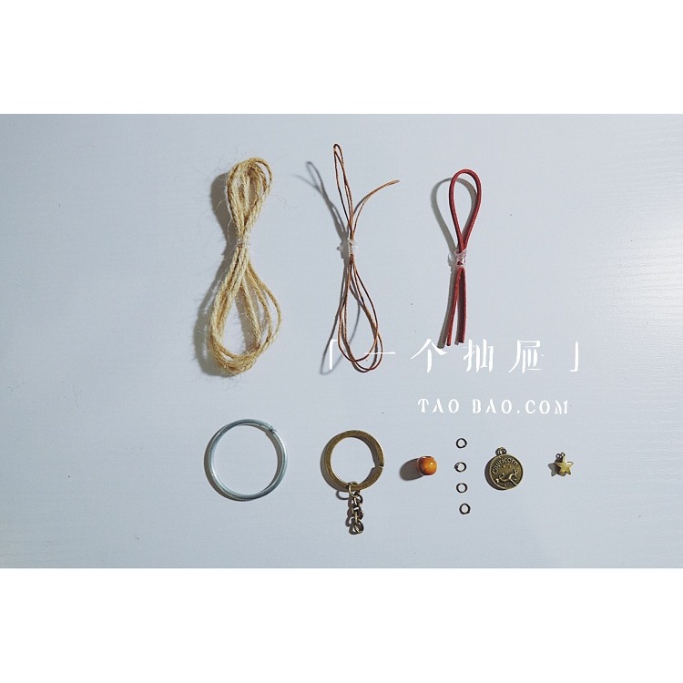 一個抽屜」手作復古捕夢網星座鑰匙扣掛件diy材料包生日禮物38節-細節圖5