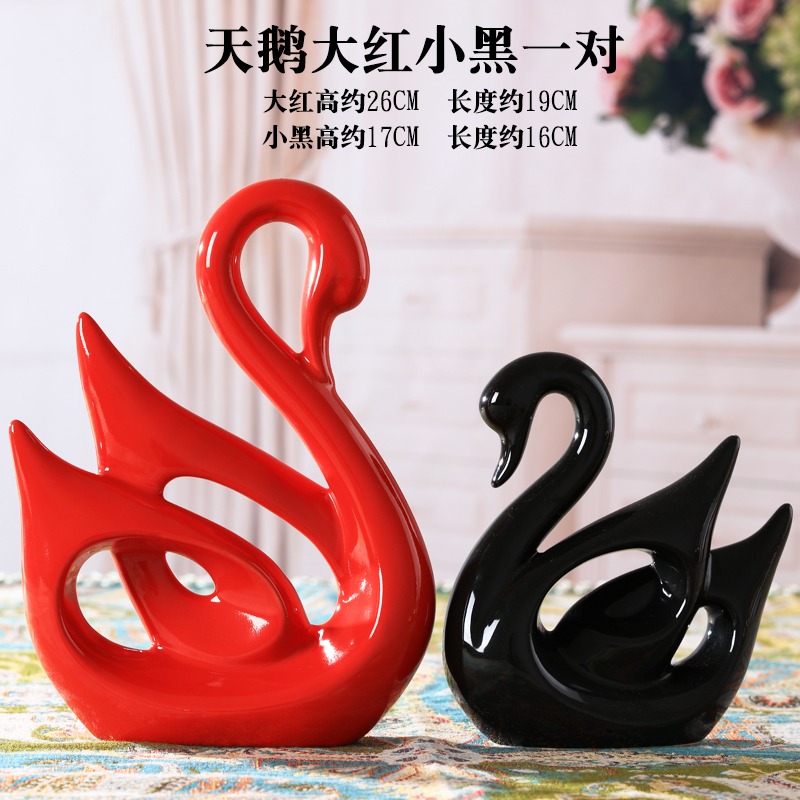 天鵝擺件陶瓷工藝品現代簡約家居客廳酒櫃臥室網紅輕奢創意裝飾品-細節圖7
