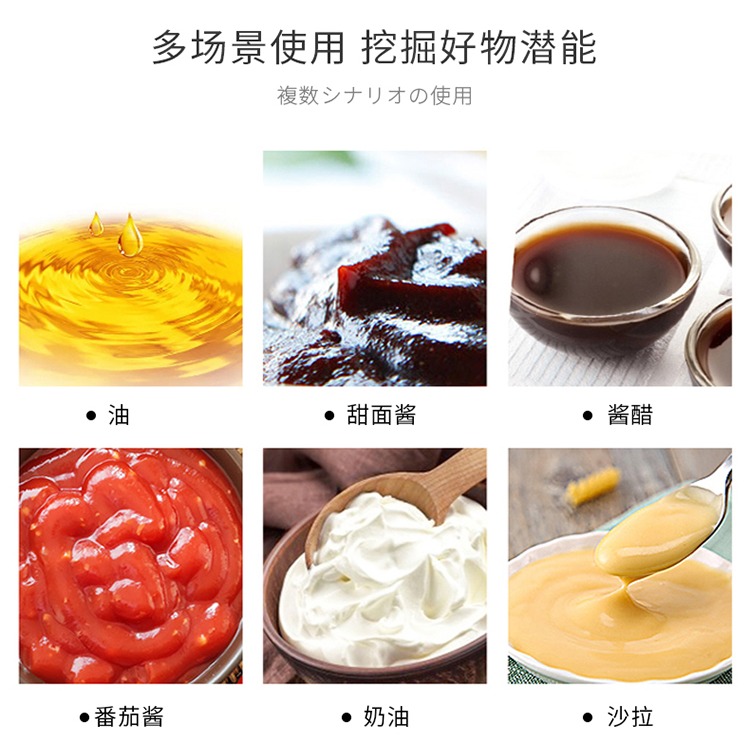 進口調味料瓶罐防漏油瓶 蜂蜜尖嘴瓶帶蓋果醬沙拉醬擠壓瓶子-細節圖9