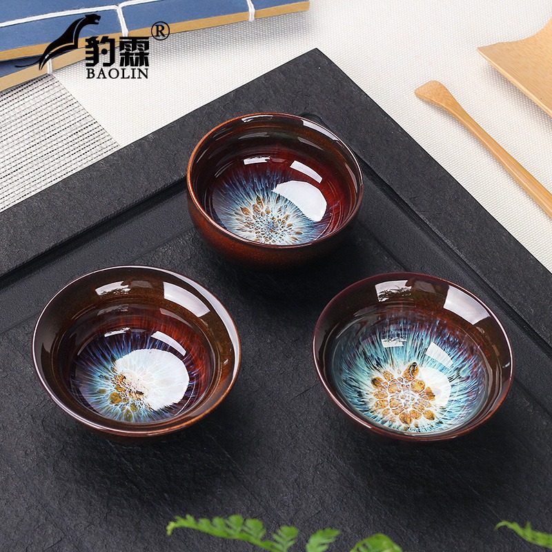 窯變功夫小茶杯茶具陶瓷主人杯斗笠杯茶盞單個品茗杯茶碗日式建盞-細節圖3