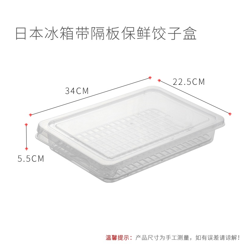 廚房餃子水餃分類可瀝水保鮮盒塑料冰箱冷凍儲藏盒食物收納盒-細節圖6