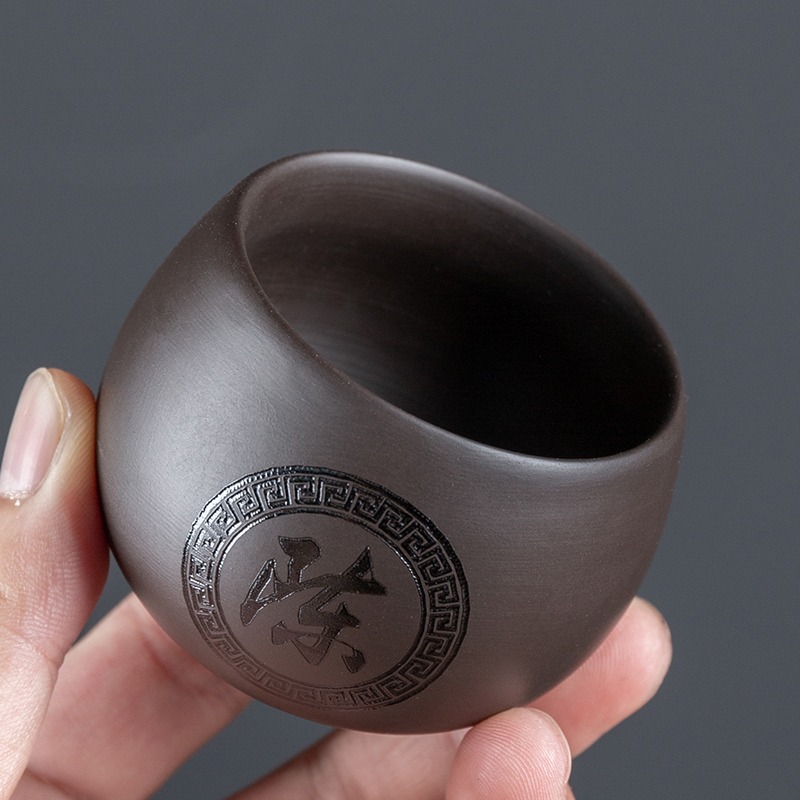私人定製紫砂茶杯品茗杯小茶盞單主人杯子功夫茶具茶碗刻字百家姓-細節圖3