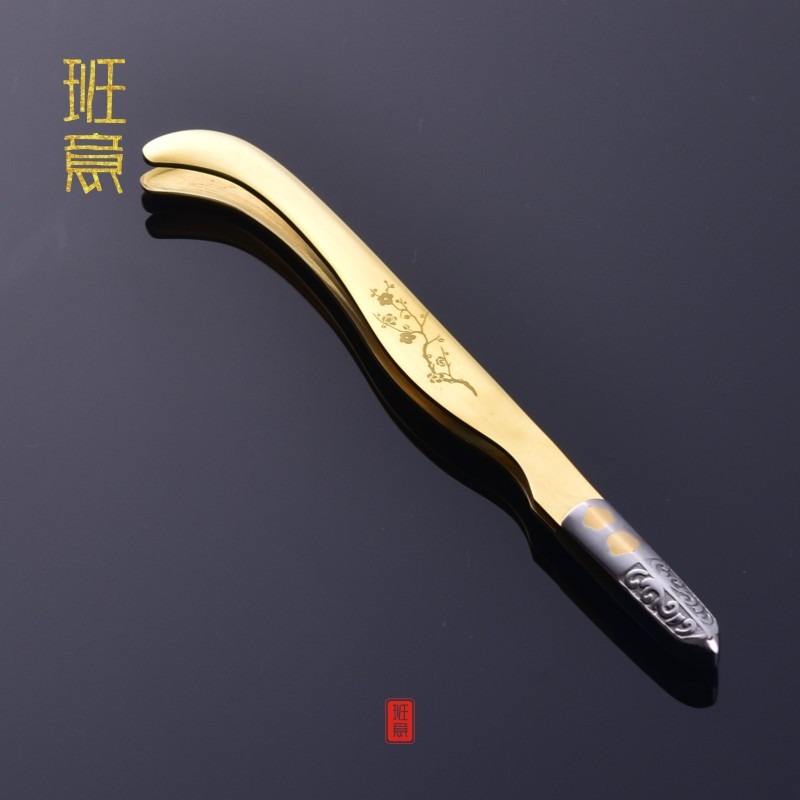 純銅茶夾洗杯夾 功夫茶鑷子茶杯夾 銅茶夾子茶具配件茶道包郵-細節圖9