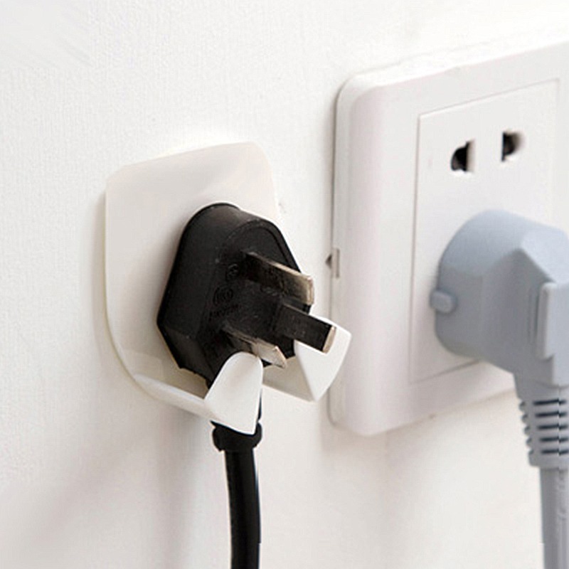 電源插頭支架掛鉤廚房墻壁強力粘貼電器插頭創意收納掛鉤粘鉤-細節圖2