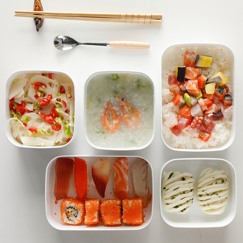 進口保鮮盒塑料密封盒食品級冰箱收納冷藏盒微波爐飯盒便當盒-細節圖2