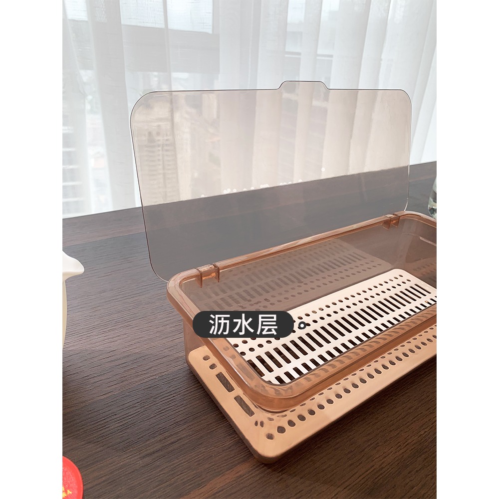裝茶具的收納盒架防塵裝放杯子桌面家用辦公室茶盤功夫茶壺置物臺-細節圖2