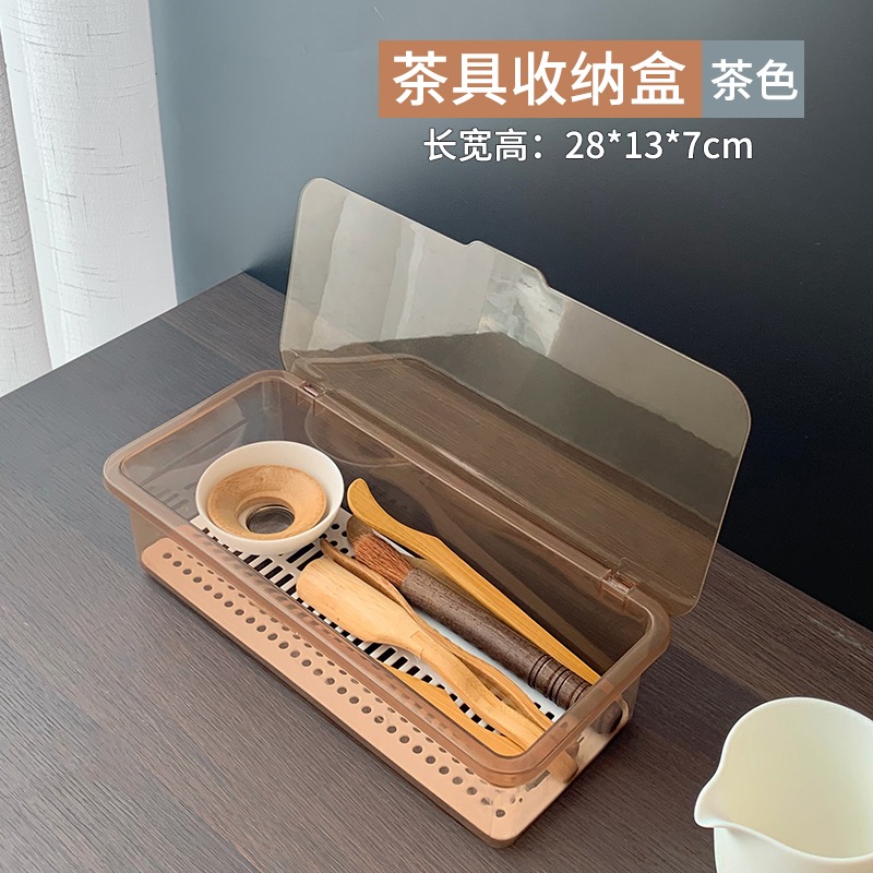 裝茶具的收納盒架防塵裝放杯子桌面家用辦公室茶盤功夫茶壺置物臺-細節圖5