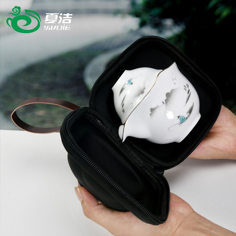 夏潔不燙手三才蓋碗茶杯大號單個陶瓷功夫茶具泡茶碗手抓壺白瓷-細節圖4