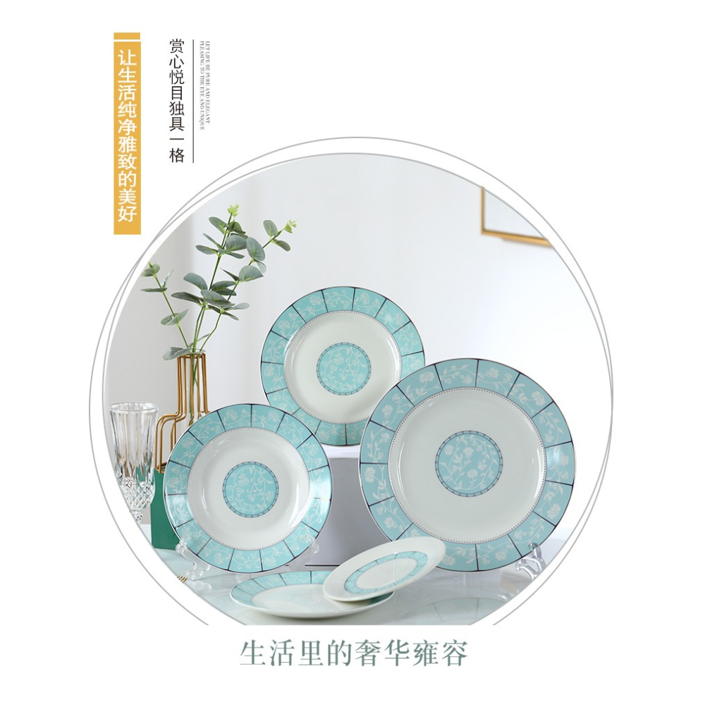 陶瓷盤子菜盤家用湯盤2021新款炒菜碟子菜碟餐盤裝菜瓷盤圓形飯盤-細節圖9
