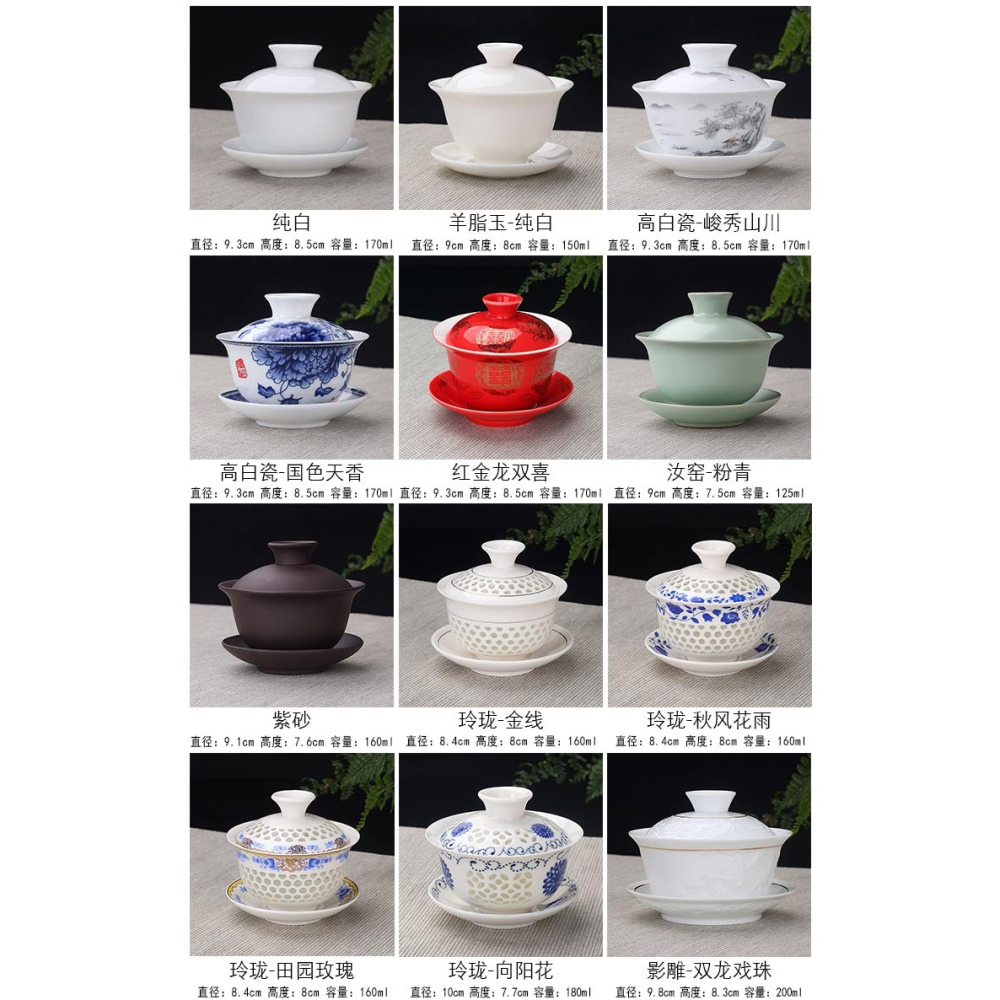 蓋碗大號德化羊脂玉白瓷三才碗功夫茶具陶瓷茶碗高檔家用單個茶杯-細節圖6