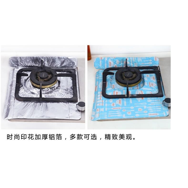 煤氣竈防油墊加厚鋁錫紙耐高溫廚房燃氣竈防油清潔墊硅油紙鋁箔紙-細節圖10