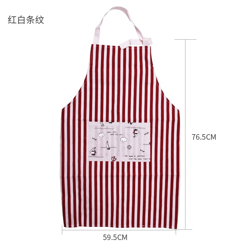 時尚圍裙女可愛廚房可擦手做飯工作服罩衣棉麻圍腰防油水家用-細節圖6