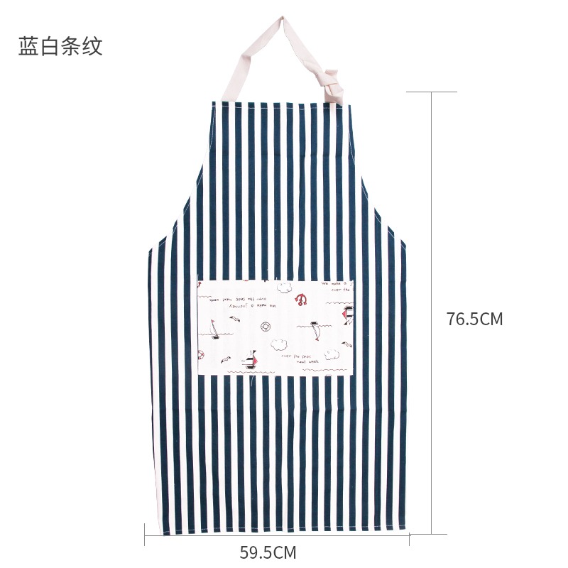 時尚圍裙女可愛廚房可擦手做飯工作服罩衣棉麻圍腰防油水家用-細節圖7
