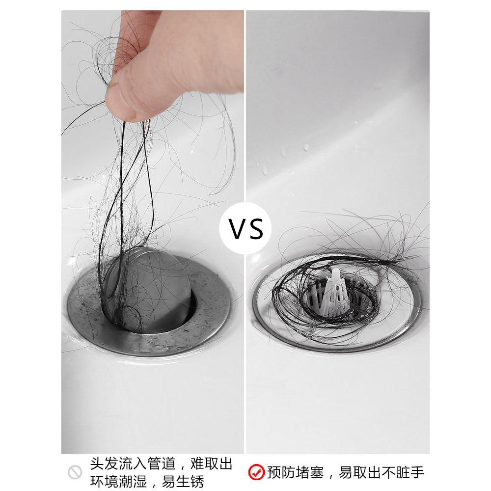 LEC浴室地漏下水道毛發過濾網洗手池頭發防堵神器水槽洗菜盆-細節圖3
