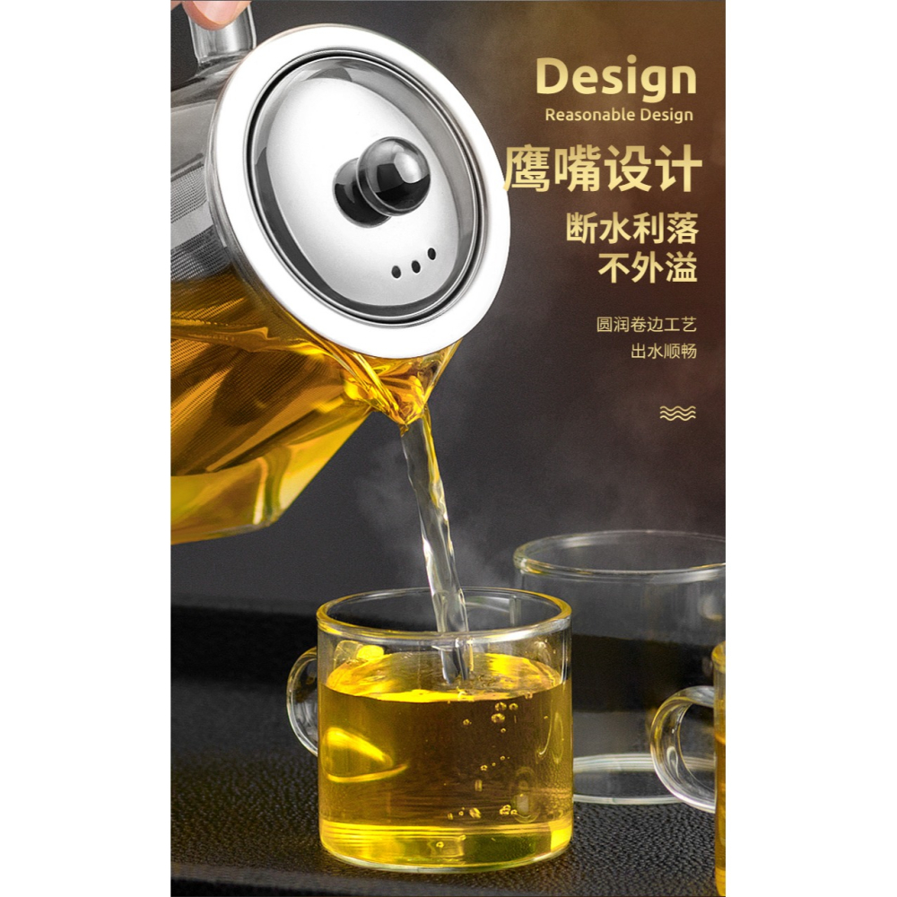 天喜玻璃茶壺茶具套裝家用電陶爐燒水壺耐高溫加厚泡茶壺小煮茶壺-細節圖7
