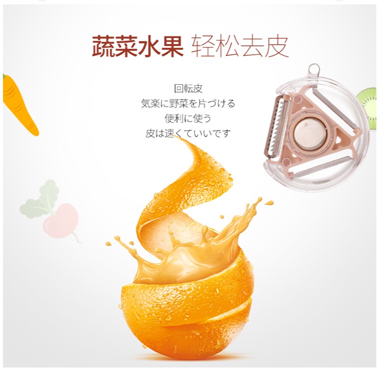 水果削皮刀蔬菜瓜果刨刀去土豆皮刮皮刀不銹鋼蘋果旋轉削皮器-細節圖8