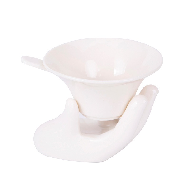 白瓷茶漏茶葉過濾器泡茶濾茶濾網茶隔茶器漏斗茶具配件陶瓷小創意-細節圖4