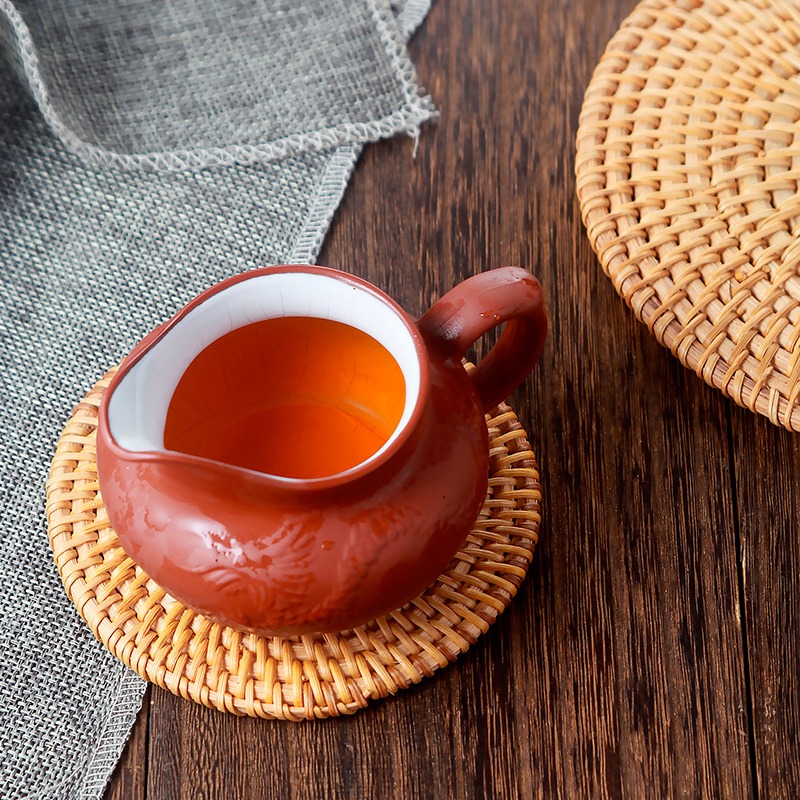 越南藤編杯墊茶具茶幾餐桌墊茶道隔熱墊書桌防燙滑茶壺託碗墊鍋墊-細節圖3