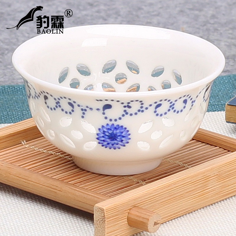 功夫小茶杯陶瓷茶盞茶碗家用單個品茗杯紫砂主人杯泡茶斗笠杯白瓷-細節圖5