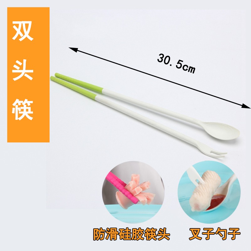 進口echo創意加長防燙防滑筷子多功能耐高溫火鍋筷子勺子叉子-細節圖2