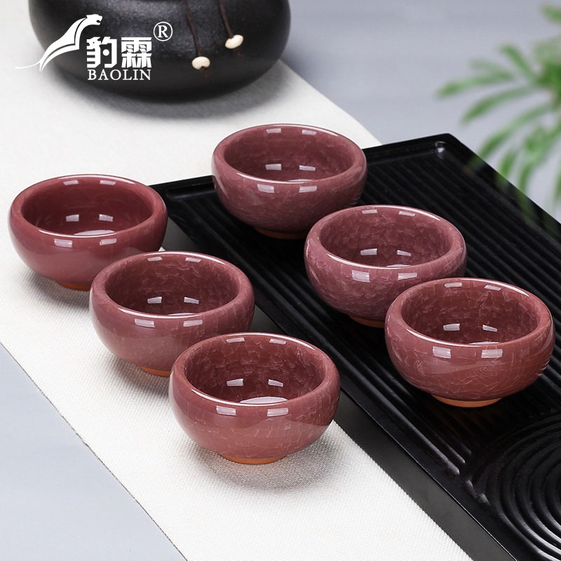 冰裂功夫小茶杯陶瓷茶盞茶碗家用紫砂單個品茗杯泡茶陶瓷汝窯-細節圖2