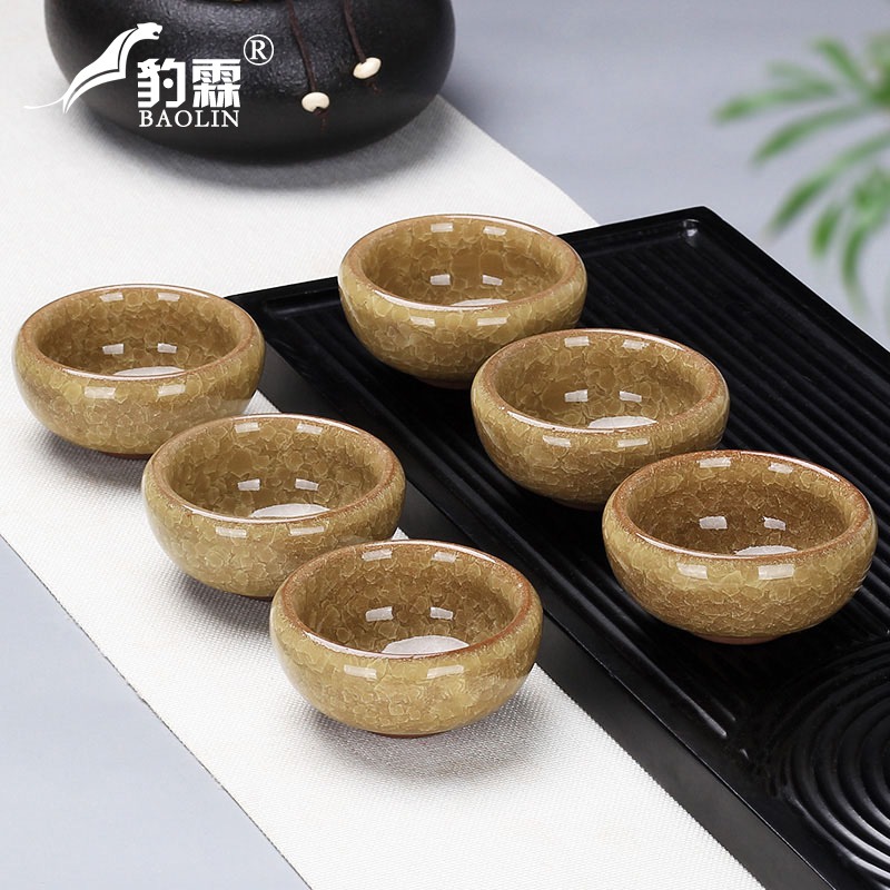 冰裂功夫小茶杯陶瓷茶盞茶碗家用紫砂單個品茗杯泡茶陶瓷汝窯-細節圖3