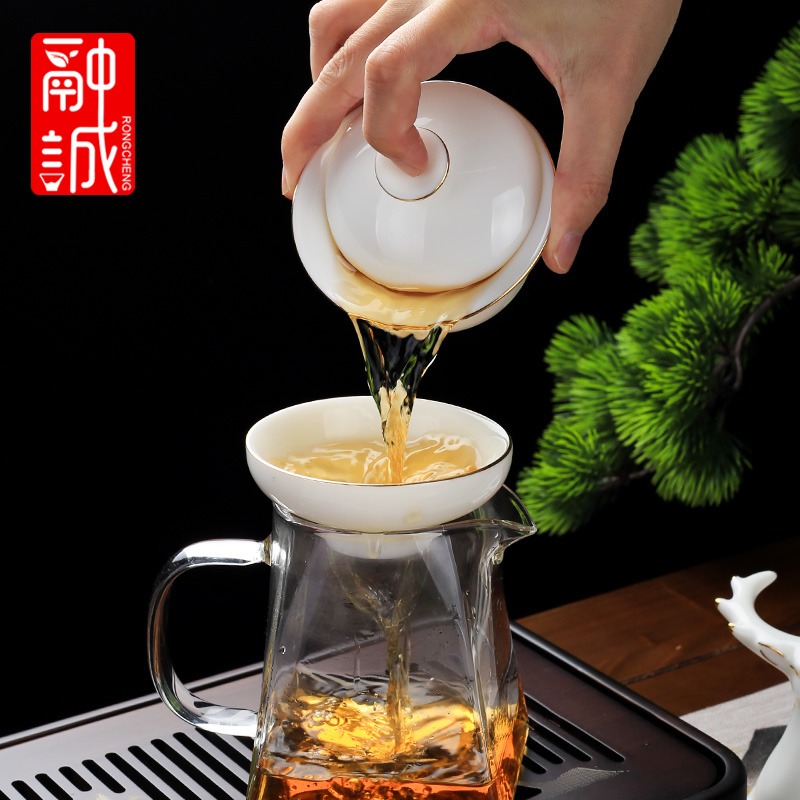 羊脂玉茶漏茶濾不銹鋼茶葉過濾網高檔單獨茶隔陶瓷一體濾茶器茶具-細節圖4