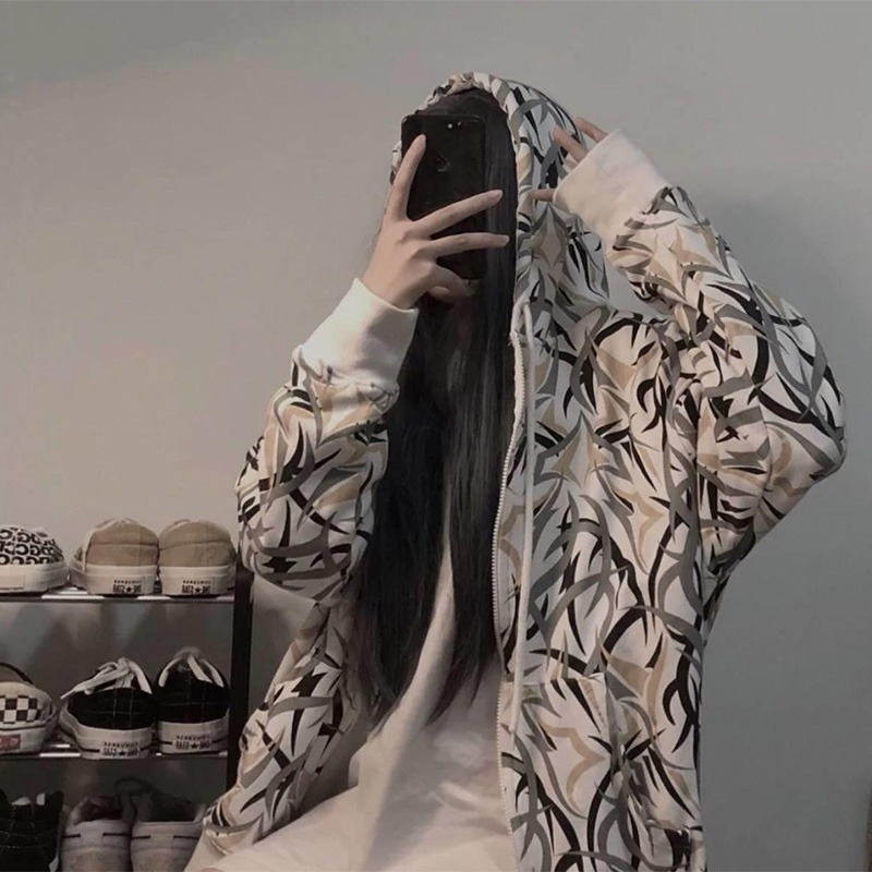 ins潮bf慵懶風拉鏈寬松上衣-細節圖2