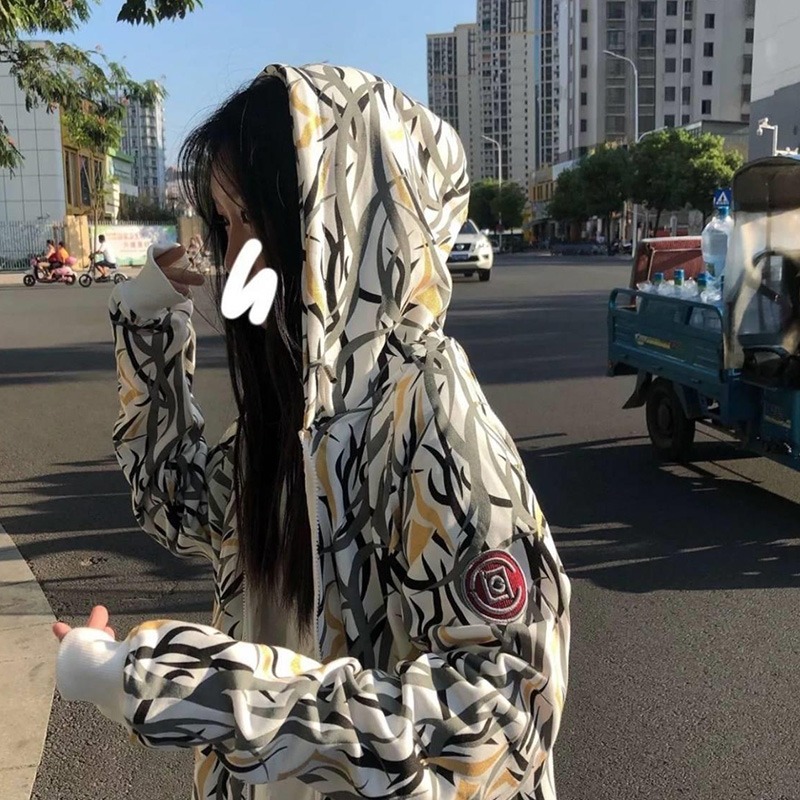 ins潮bf慵懶風拉鏈寬松上衣-細節圖4
