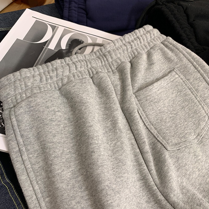 ins超火灰色運動褲子女秋冬加絨加厚高腰顯瘦束腳衛褲休閑哈倫褲-細節圖3