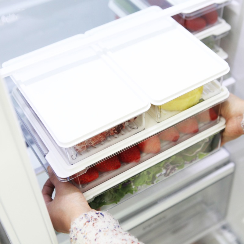 韓國進口方形塑料透明密封微波爐食物品冰箱收納盒餃子雜糧保鮮盒-細節圖3