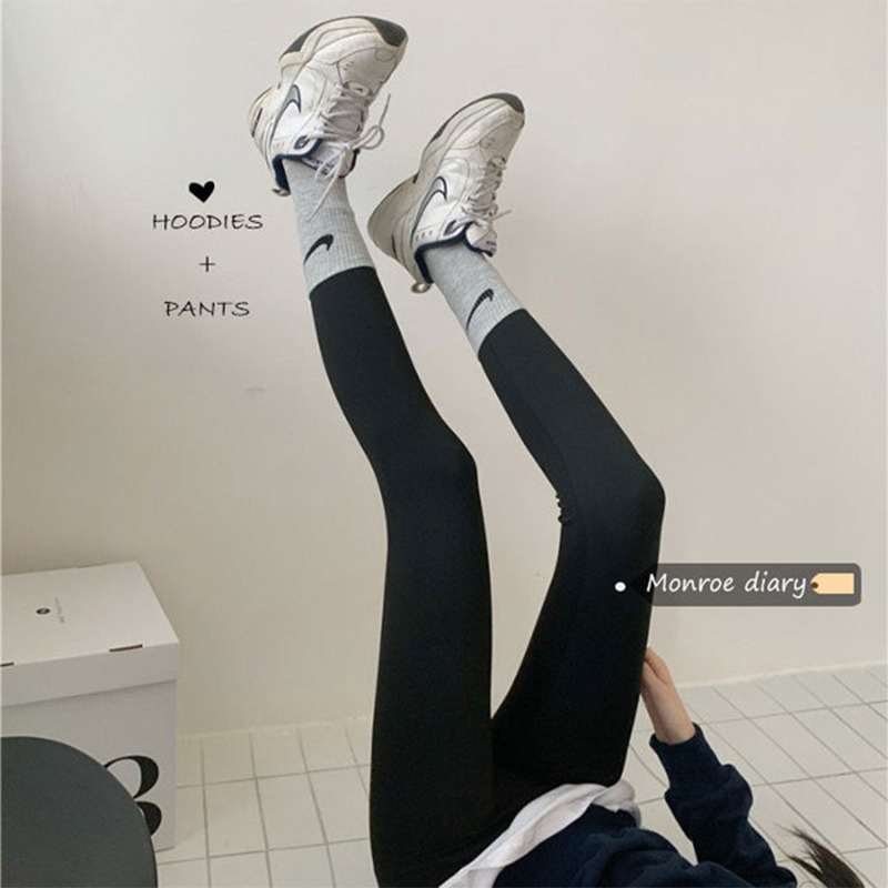加絨鯊魚褲外穿黑色緊身打底褲保暖鉛筆褲新款秋冬女修身褲子-細節圖3