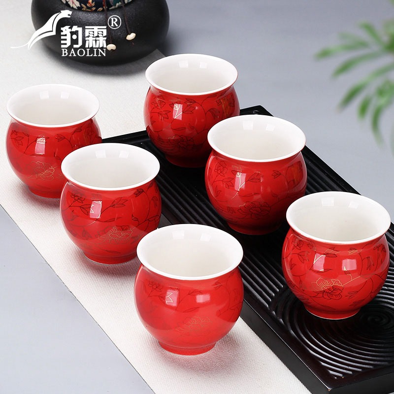 功夫小茶杯陶瓷茶盞茶碗家用單個品茗杯紫砂主人杯青瓷泡茶辦公室-細節圖2