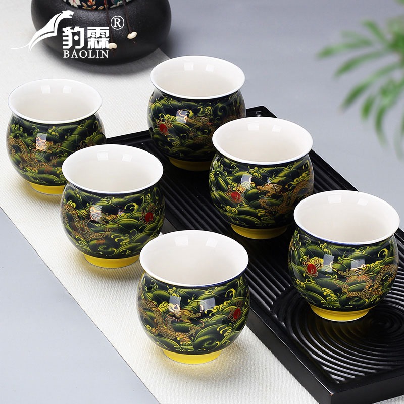 功夫小茶杯陶瓷茶盞茶碗家用單個品茗杯紫砂主人杯青瓷泡茶辦公室-細節圖3