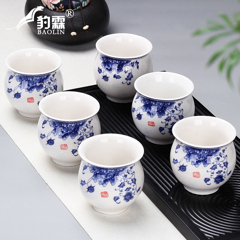 功夫小茶杯陶瓷茶盞茶碗家用單個品茗杯紫砂主人杯青瓷泡茶辦公室-細節圖5