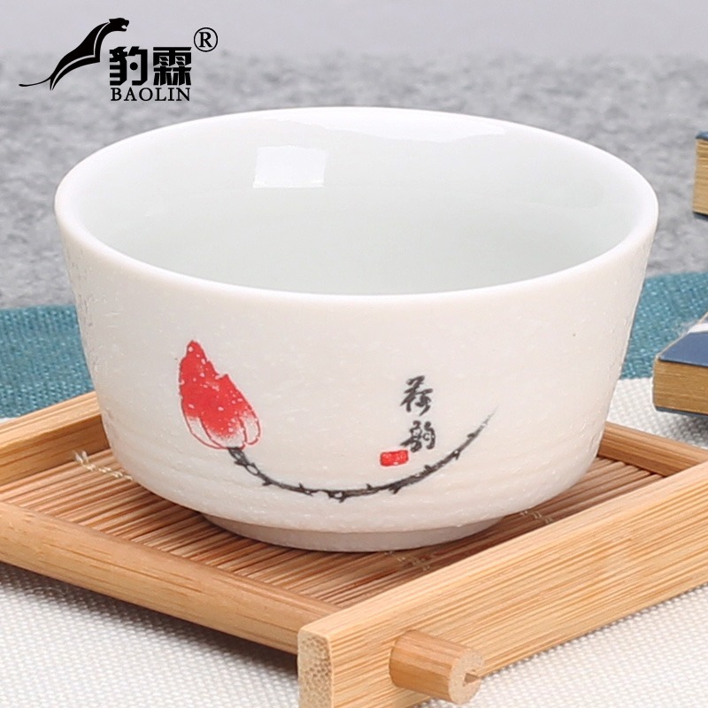 功夫小茶杯陶瓷茶盞茶碗家用單個品茗杯泡茶宜興紫砂杯粗陶純手工-細節圖4