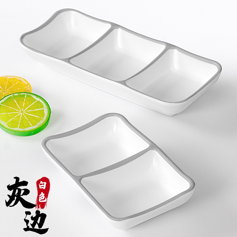 火鍋蘸料碗商用密胺塑料碗烤肉調料盤多格燒肉三格碟創意小碗湯碗-細節圖3