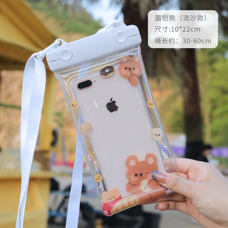 海邊手機防水袋可觸屏游泳潛水套透明手機套密封漂流泡溫泉防水包-細節圖6