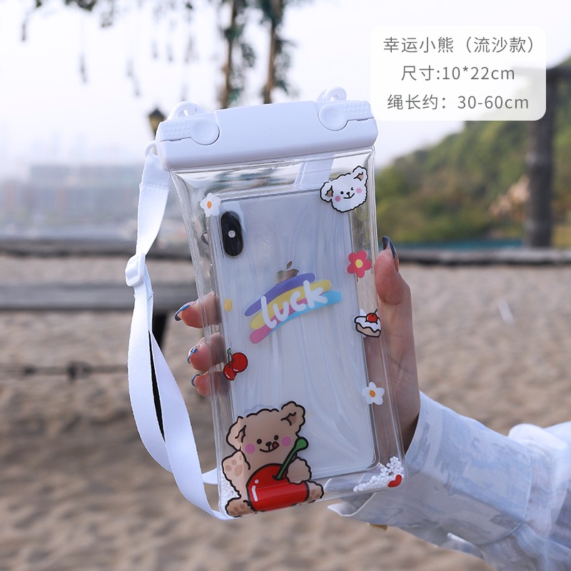 海邊手機防水袋可觸屏游泳潛水套透明手機套密封漂流泡溫泉防水包-細節圖7