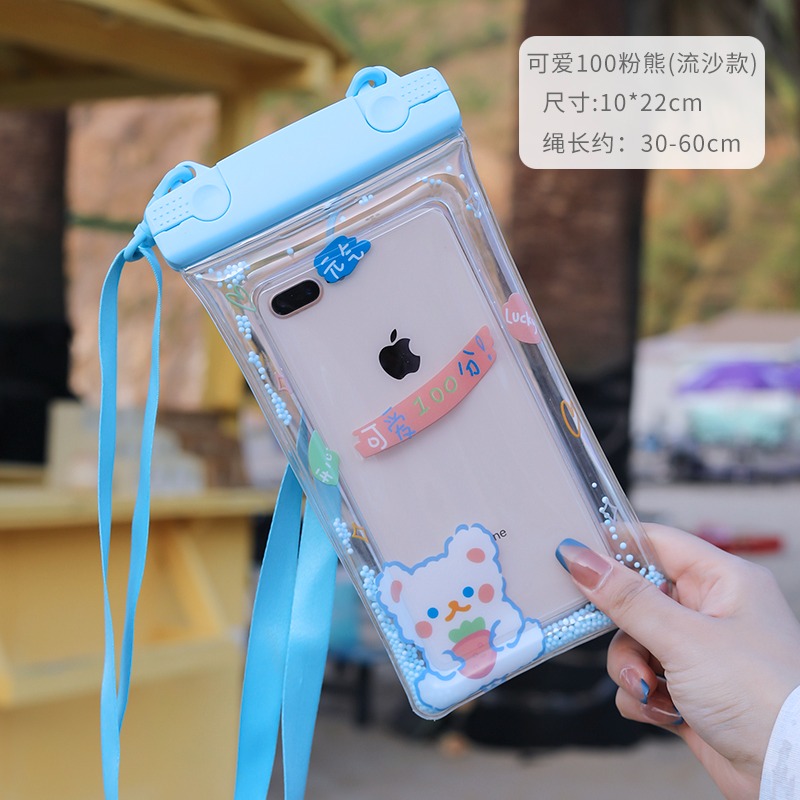 海邊手機防水袋可觸屏游泳潛水套透明手機套密封漂流泡溫泉防水包-細節圖8