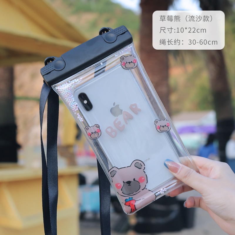 海邊手機防水袋可觸屏游泳潛水套透明手機套密封漂流泡溫泉防水包-細節圖9