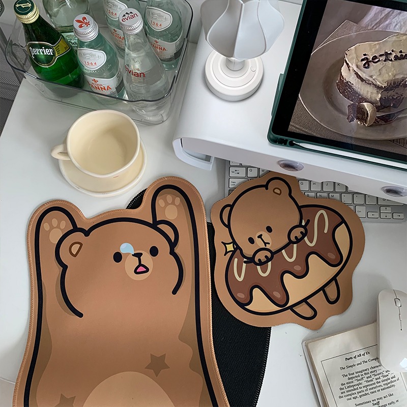 ins風創意電腦鼠標墊超大女生護腕辦公鍵盤軟墊可愛桌墊書桌學生-細節圖5