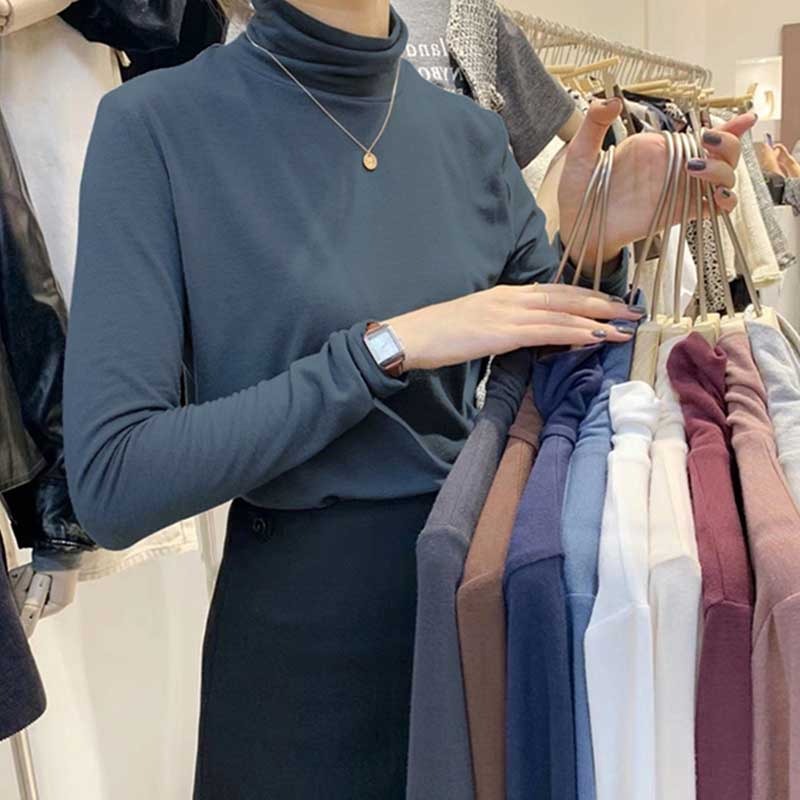 內搭高領心機打底衫女春秋季chic洋氣修身顯瘦保暖百搭上衣服-細節圖2