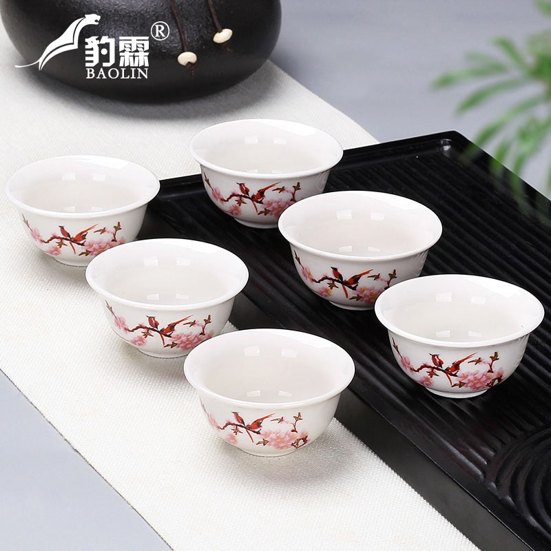 白瓷德化白瓷功夫小茶杯陶瓷骨茶盞茶碗家用單個品茗杯青花瓷泡茶-細節圖4