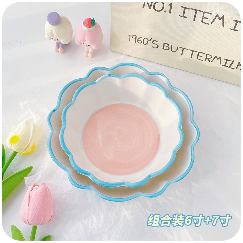 陶瓷大碗水果沙拉湯碗飯碗餐具碗筷家用好看可愛空氣炸鍋專用烤碗-細節圖8
