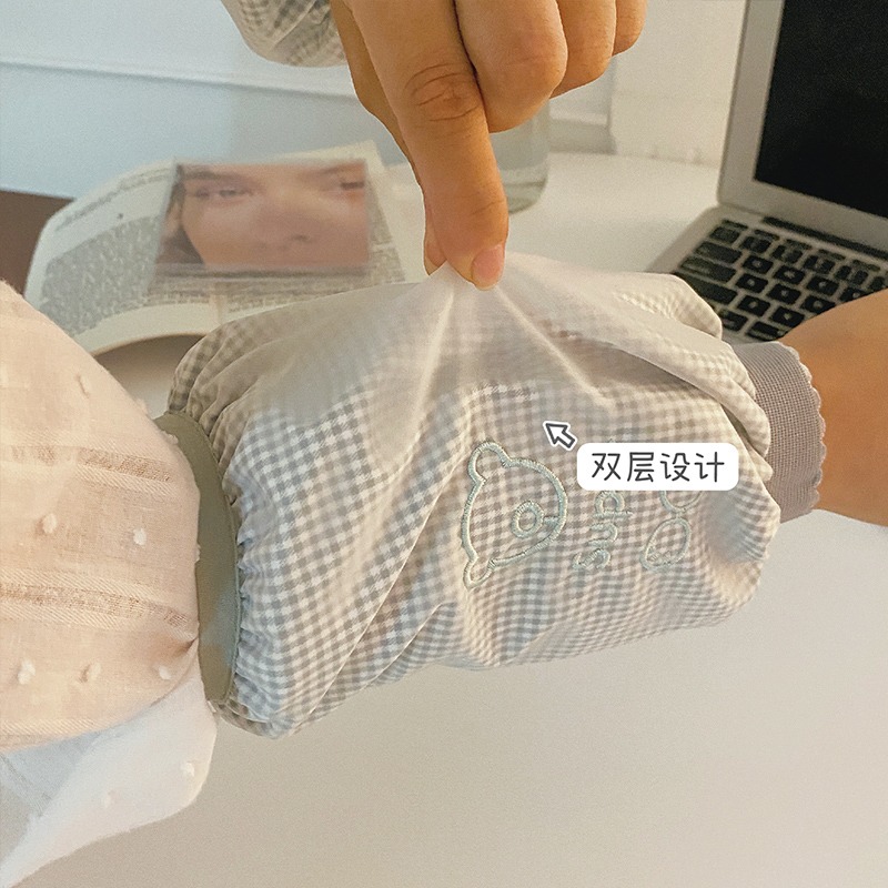 簡約袖套女冬季ins潮短款辦公室工作護袖學生套袖成人手袖頭防臟-細節圖4