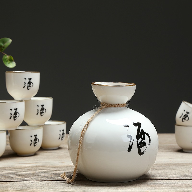 陶瓷酒具套裝日式分酒器燙酒壺清酒酒具小酒杯烈酒白酒杯家用酒壺-細節圖2