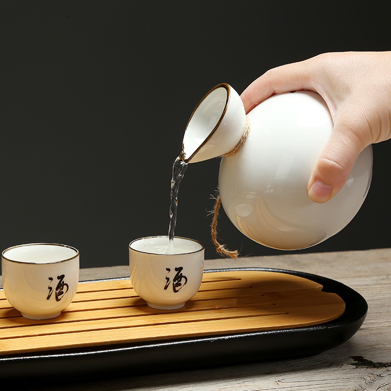 陶瓷酒具套裝日式分酒器燙酒壺清酒酒具小酒杯烈酒白酒杯家用酒壺-細節圖3