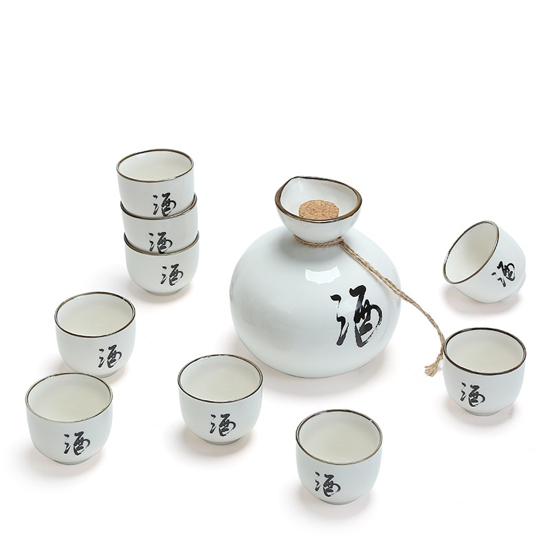 陶瓷酒具套裝日式分酒器燙酒壺清酒酒具小酒杯烈酒白酒杯家用酒壺-細節圖5
